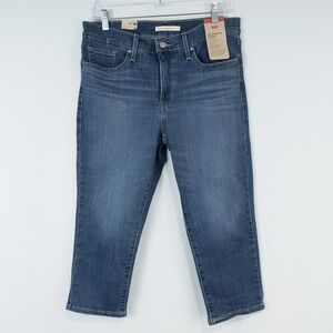 Levis 311 Shaping Skinny Capri Womens 31 Mid Rise Lapis Dark Wash A00860004